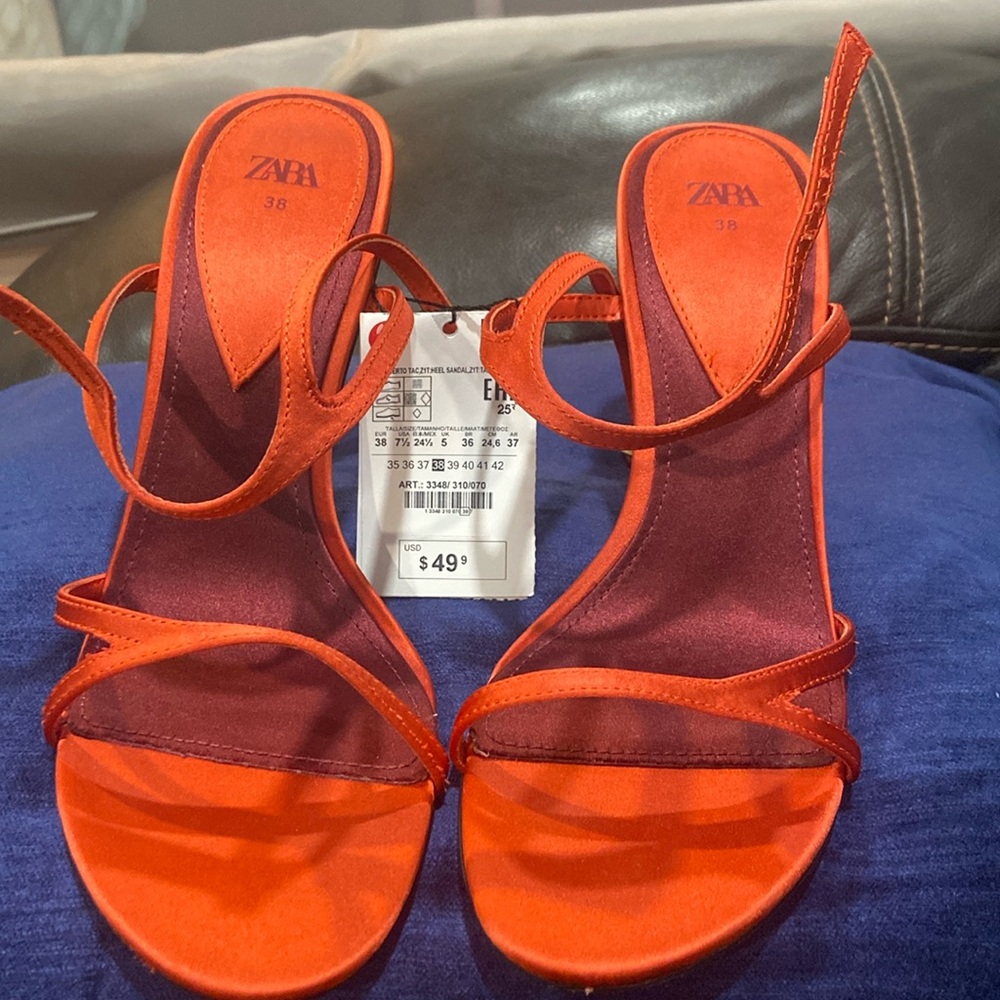 Zara High heeled strap sandals NWT